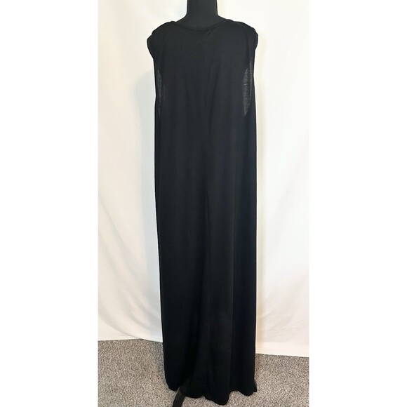 Swimsuits for All Black Sleeveless Black Maxi Dress Cover Up High Low Plus 22/24 - Picture 4 of 10